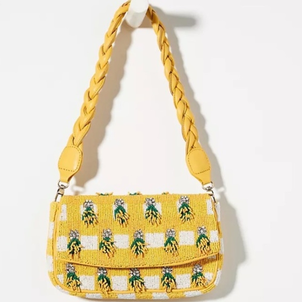 Anthropologie Pineapple Clutch Purse Bag